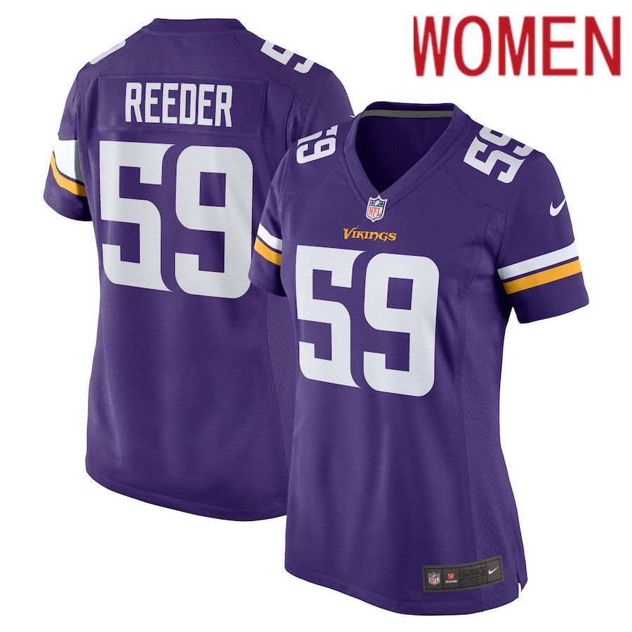Women Minnesota Vikings 59 Troy Reeder Nike Purple Game NFL Jersey